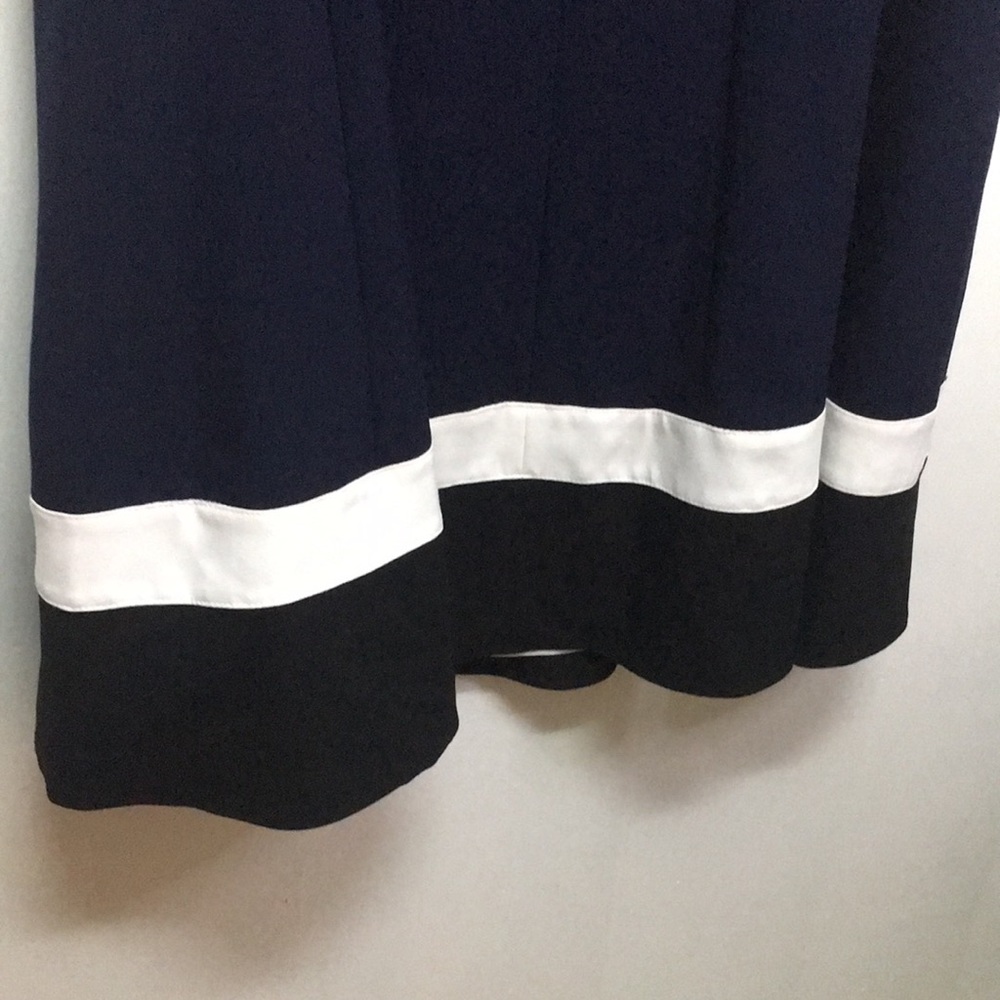 NWT Calvin Klein Woman Belted Navy Blue Fit&Flare Dress: Size 18W - Picture 12 of 13